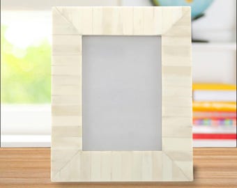 Handmade bone inlay photo frame