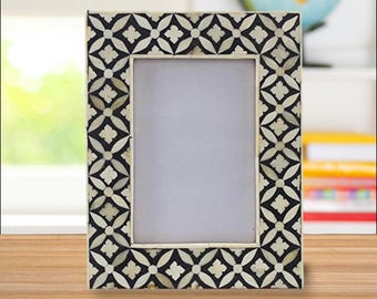 Handmade bone inlay photo frame