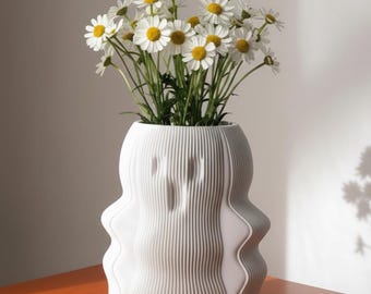 Jarrón fantasma de Halloween – Regalo único y original, decoración gótica para el hogar, hecho a mano, varios tamaños y colores, fabricado en Francia.