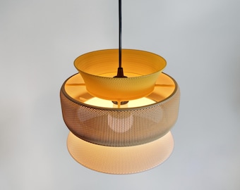 Lámpara colgante Japandi SAN: pantalla de diseño minimalista segmentado, iluminación interior moderna