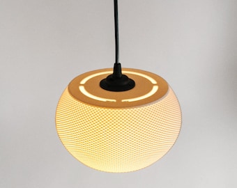 Pantalla de lámpara colgante con diseño de panal, luminaria moderna texturizada hecha a mano en Francia, bioplástico de origen vegetal, casquillo E27 — Valo