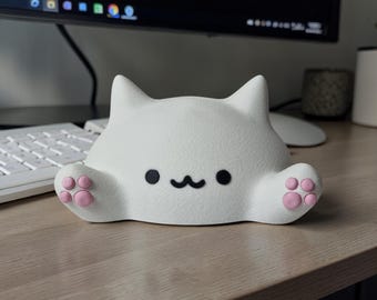 Bongo Cat Desk Buddy – Figura de gato adorable – Juguete de escritorio meme – Decoración de escritorio para gamers – Regalo divertido para gatos – Compañero de escritorio kawaii