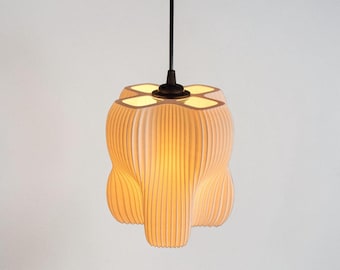 Lámpara colgante de diseño 3D ARYZ Plus – Pantalla con textura orgánica de 20 cm de alto – Lámpara moderna E27