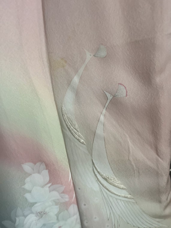 Vintage Lavender Silk Floral Japanese Kimono, Asian Lounge Wear