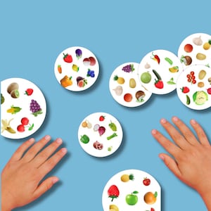 Obst und Gemüse Dobble/Spot It Spiel - Digitaler Download | Spaß & Lernspiel für Kinder, Lehrer und Familien | WeWowMoms