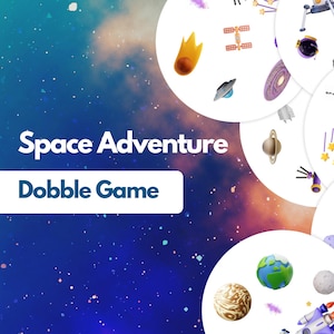 Space Adventure Dobble Game | Fun & Educational Printable Spot It Game for Kids and Families