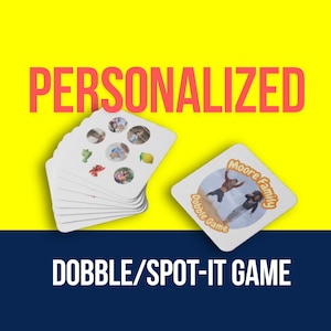 Juego de Dobble con foto personalizada: Tarjetas personalizadas para encontrar, diversión familiar
