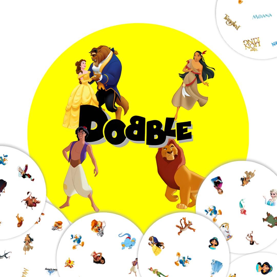 Disney Dobble Game | Spot-it Inspired Printable | Digital Download ...