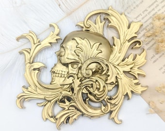 Skull wall decor, baroque skull, oddities and curiosities, steampunk gothic decoration