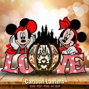 Lanterne de la Saint-Valentin dessin animé couple svg, svg lanterne de la Saint-Valentin, lanterne de la Saint-Valentin dessin animé fichier, décoration Saint-Valentin, cadeau Saint-Valentin /K141