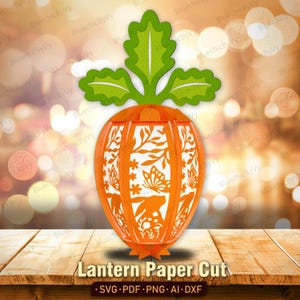 Lanterna di Pasqua a forma di carota, carta tagliata, decorazione di Pasqua, coniglietti floreali carini, scatola delle ombre di Pasqua, regali di Pasqua per bambini /K269