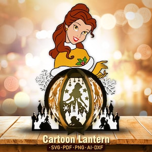 Weihnachtsprinzessin Laterne, Prinzessin Laterne SVG, Prinzessinnen svg, Weihnachtslaterne, Cartoon Laterne svg, Weihnachtsdeko, Weihnachtsgeschenk /K43