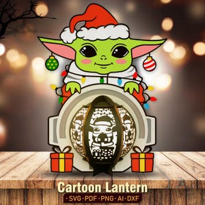 Personnages de film lanterne en papier découpé, lanterne de Noël, lanterne Starwars, boîte d'ombre de Noël, décoration de chambre d'enfant, cadeau pour enfant, K05