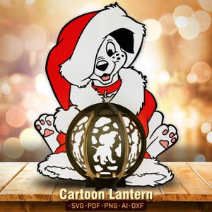 Dog Christmas Lantern, Cartoon Characters Lantern, Dalmatian Lantern svg, Dog Lover Lantern, Dog Lantern, Christmas gift, Gift for Kid /K68