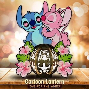 Dessin animé couple Valentine lanterne svg, svg lanterne de la Saint-Valentin, lanterne de dessin animé, décoration de la Saint-Valentin, cadeau Saint-Valentin, Happy Valentine /K147