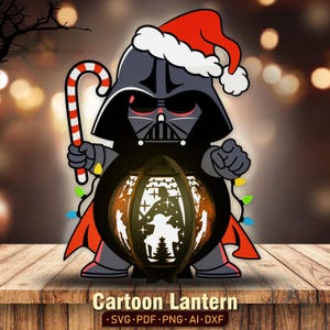 Lanterne de Noël, personnages de films lanterne, fichier papier découpé, lanterne Starwars, boîte d'ombre de Noël, décoration de chambre d'enfant, cadeau pour enfant, K06