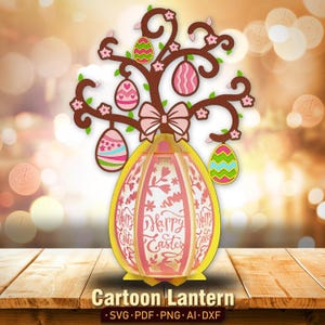 Oeuf de Pâques arbre ombre boîte, lanterne d'arbre oeuf de Pâques, joyeuses Pâques SVG, boîte ombre joyeuses Pâques, lapin de Pâques, oeufs de Pâques, lapin svg /K212