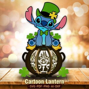 Happy Patrick Day lanterne svg, lanterne de la Saint Patrick, lanterne de la Saint-Patrick, lanterne de personnages de dessins animés, cadeau de la Saint-Patrick/K156