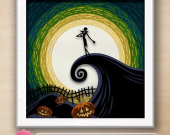 Halloween Nightmare shadow box Svg, Halloween Shadow Box SVG, Nightmare Before 3D Box, Halloween Decor, Halloween Gift