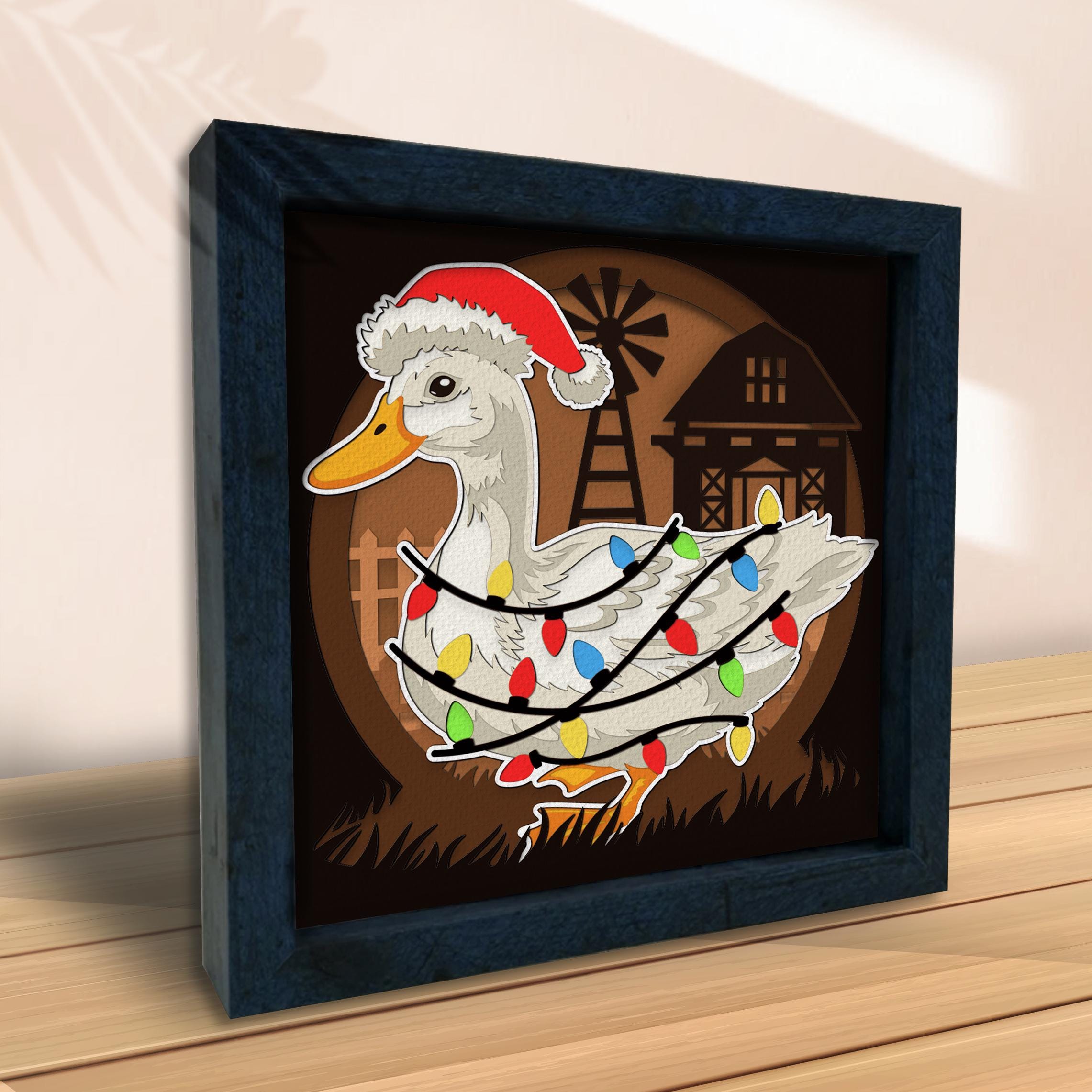 Christmas Duck Shadow Box Svg, Duck Shadow Box Svg, Shadow Box, Duck ...