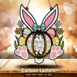 Lanterne de Pâques en papier découpé | Joyeuses Pâques lanterne de décoration de printemps chasse aux oeufs Oeufs de Pâques suspendus boîte lumineuse de Pâques lanterne de printemps / K209