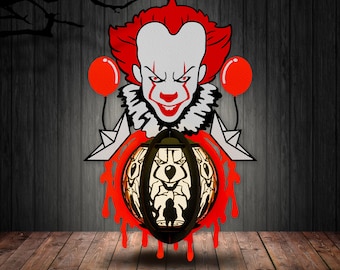 Horror Lantern Paper Cut File, Halloween Shadow Box, Horror Character 3D Box, Halloween Lantern Svg, Lantern Shadow Box, Halloween Decor