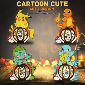 Lot de lanternes de dessin animé, fichier papier découpé, boîte d'ombre de dessin animé, boîte d'ombre de dessin animé, lanterne de personnages de dessins animés, décoration de chambre d'enfant, cadeau pour enfant