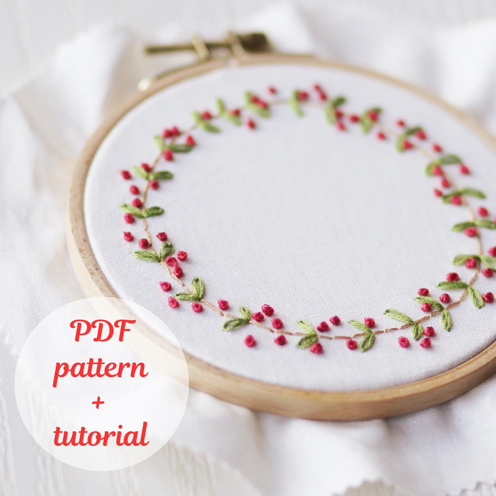 Floral Wreath Embroidery Pattern - Digital Download, Step-by-step Guide ...