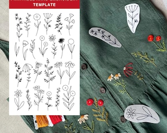 Wildflowers Embroidery Pattern PDF for Modern Textile Art