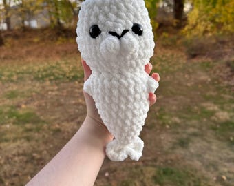 Crochet Seal Plushie, Stuffed Animal Toy