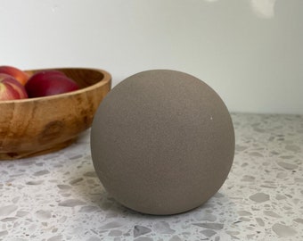 desk moon | vintage handmade grey pottery sphere