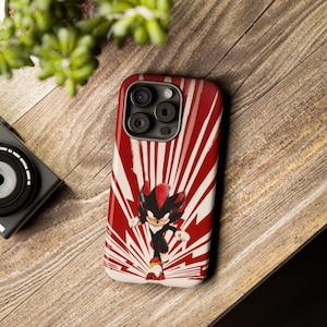 Sonic Shadow Tough Phone Case  iPhone 16 15 14 13 12 11 Pro Max & Samsung S24 S23 S22 S21 Ultra Plus – Cool Sonic Gamer Protective Cover