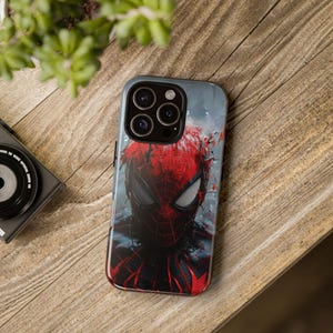 Spider Superhero Tough Phone Case for iPhone 16, 15, 14, 13, 12, 11 Pro & Samsung S24, S23, S22, S21 Plus Epic Spider Hero