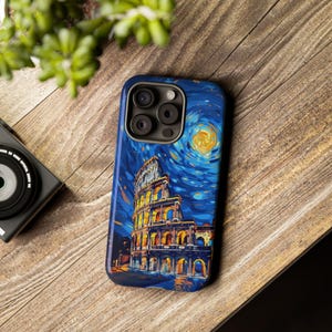 Van Gogh Starry Night Rome Colosseum Tough Case for iPhone 11 12 13 14 15 16 Pro Max Samsung S21 S22 S23 S24 S25 Ultra Plus