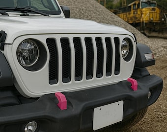 Snap-Fit Tow Hook Covers Compatible with 2007+ Jeep Wrangler (JK, JL) and 2020+ Gladiator (JT), Snap-Fit, Uv-Resistant