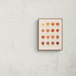 Botanical / Herbarium Art Print - Dried Petals Poster, Vintage Floral Art, Nature Wall Decor, Orange Herbarium Poster