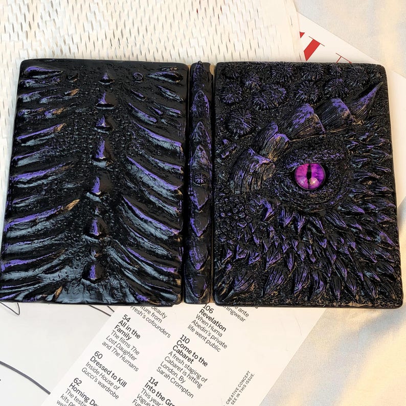 Dragon's Eye Red Notebook Handmade Notebook for TTRPG, Sketchbook End