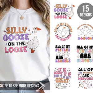 Silly Goose SVG Bundle: Funny Goose Clipart, Cricut & Silhouette (Digital Download)
