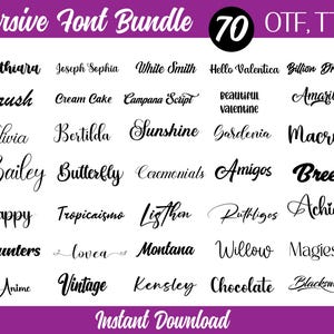 The Ultimative 70 Schriftarten, Schriftenpaket, Cricut, Canva-Schriftart, Schreibschrift, Digitale Schriftarten, Procreate-Schriftarten, Basteln, SVG-Schriftart, kommerzielle Nutzung, TTF