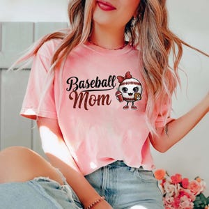 T-shirt baseball femme pour le jour du match, t-shirt baseball maman, t-shirt baseball pour la fête des mères, chemise sport maman