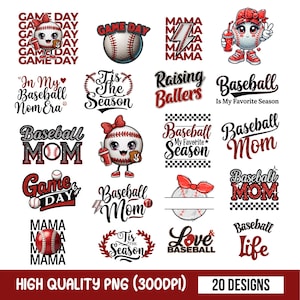 Glitter Baseball Bundle PNG, Retro Baseball PNG Bundle, Baseball Team PNG Designs, Baseball Mama Shirt Png, Baseball Sublimation Design