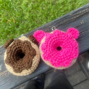 Crochet Bear Donut Keychain/Bag Charm
