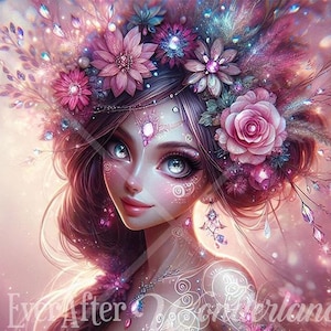 Enchanting Goddess Digital Download, Fantasy Character, D&D, Art Prints, Printable, Digital Illustrations, Ethereal, Beautiful, Commercial