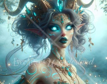 Demon Digital Artwork JPG, Fantasy Print downloaden, Digitale kunst, Sprookjesachtige illustratie, DnD, schepsel, Demon Art, Betoverend, Commercieel