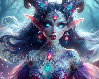 Demon Digital Artwork JPG, Fantasy Print downloaden, Digitale kunst, Sprookjesachtige illustratie, DnD, schepsel, Demon Art, Betoverend, Commercieel