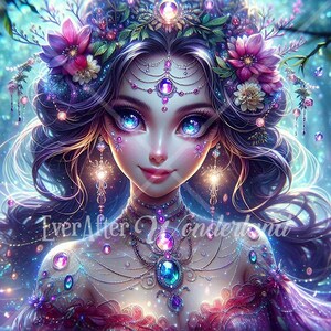 Enchanting Goddess Digital Download, Fantasy Character, D&D, Art Prints, Printable, Digital Illustrations, Ethereal, Beautiful, Commercial