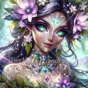 Enchanting Goddess Digital Download, Fantasy Character, D&D, Art Prints, Printable, Digital Illustrations, Ethereal, Beautiful, Commercial
