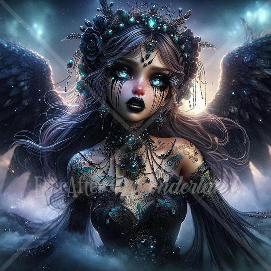 Gothic Weeping Angel Art Print, Fantasy Character (commercial Digital ...