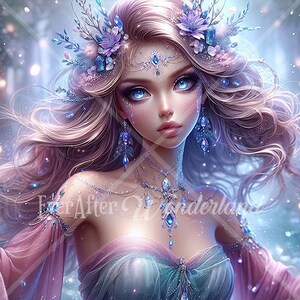 Enchanting Goddess Digital Download, Fantasy Character, D&D, Art Prints, Printable, Digital Illustrations, Ethereal, Beautiful, Commercial