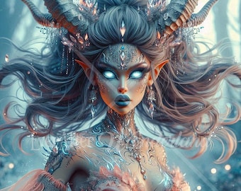 Demon Digital Artwork JPG, Fantasy Print downloaden, Digitale kunst, Sprookjesachtige illustratie, DnD, schepsel, Demon Art, Betoverend, Commercieel